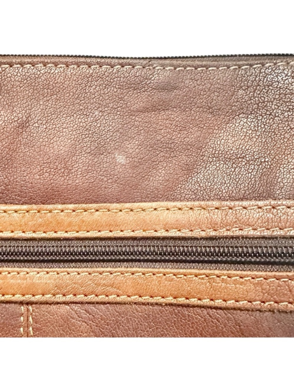 Jack Georges Brown Leather Crossbody Bag Minimalist Vintage Style - Picture 3 of 14